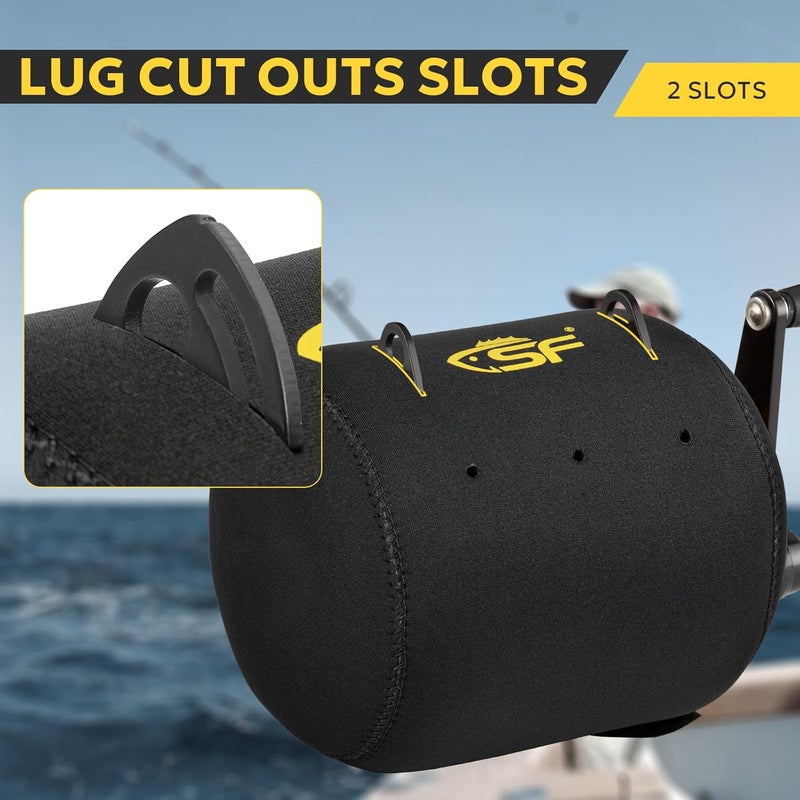 sf. Neoprene Conventional Reel Covers Round Reel Case Protective Cover Shield Pouch, XXS/XS/S/M/L/XL/XXL Size, Black - Image 5